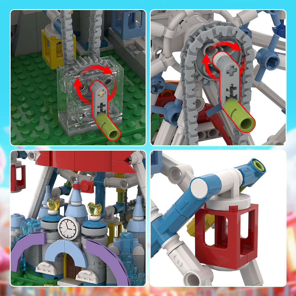 GOBRICKS MOC A2021 City Ferris Wheel - YWOBB