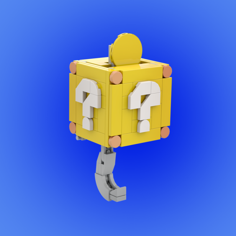 GOBRICKS MOC 186541 Mario Coin Block - Key Holder - YWOBB