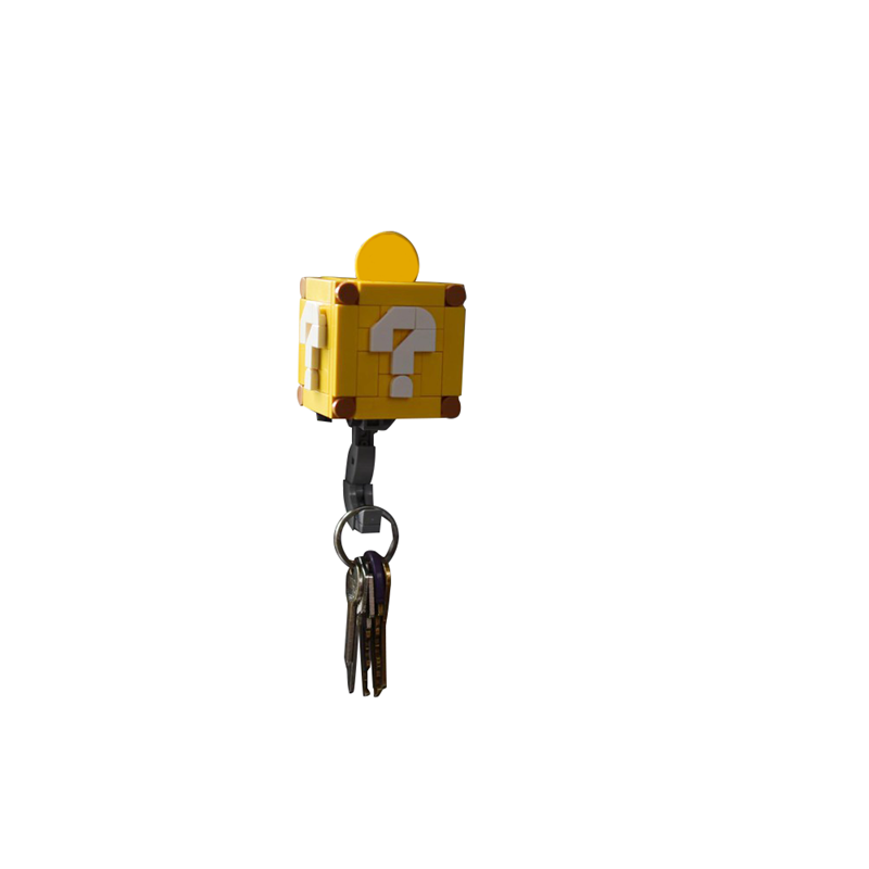 GOBRICKS MOC 186541 Mario Coin Block - Key Holder - YWOBB