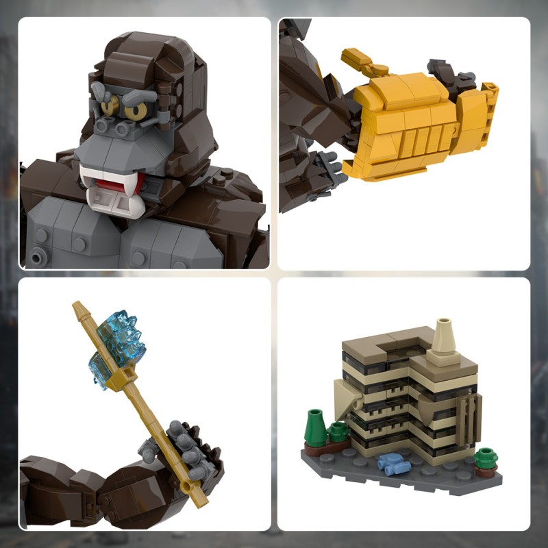 GOBRICKS MOC A2007 King Kong - Godzilla - YWOBB