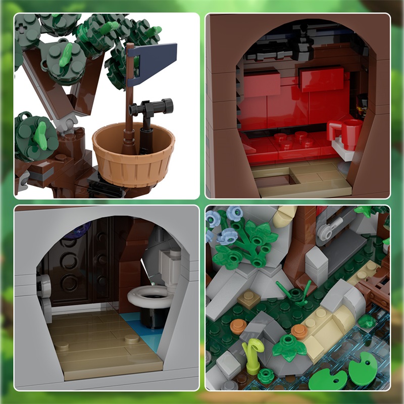 GOBRICKS MOC A1655 Woodland Retreat - YWOBB