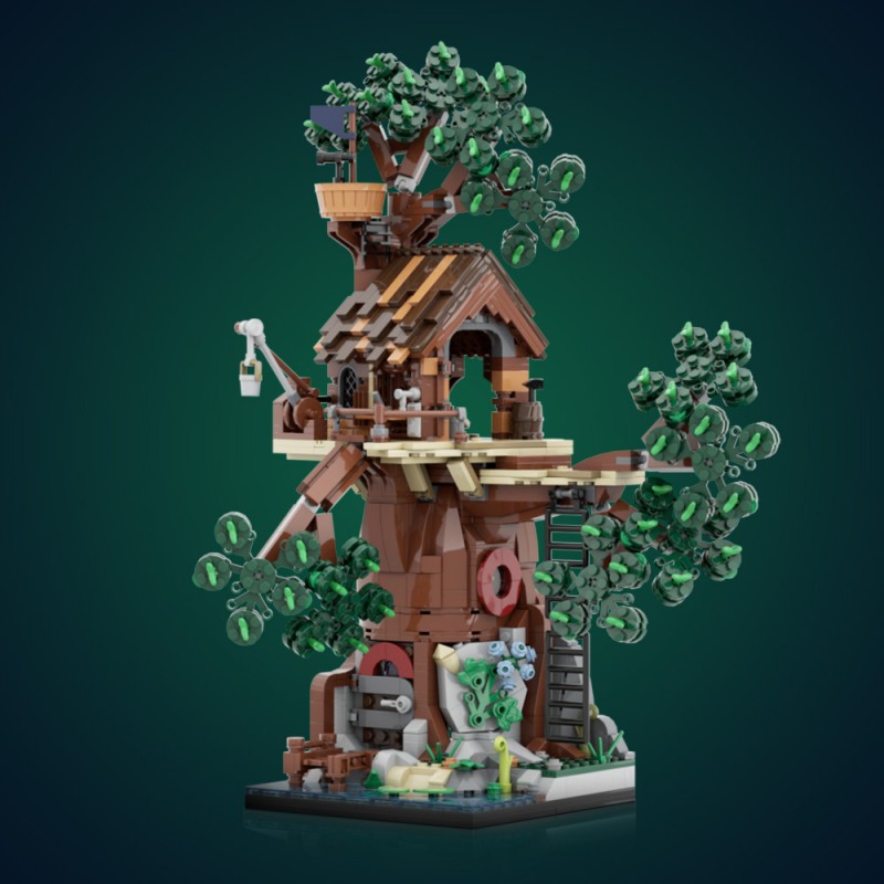 GOBRICKS MOC A1655 Woodland Retreat - YWOBB