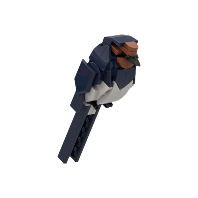 GOBRICKS MOC 133577 Birds 5 - Barn Swallow and Eurasian Nuthatch - YWOBB