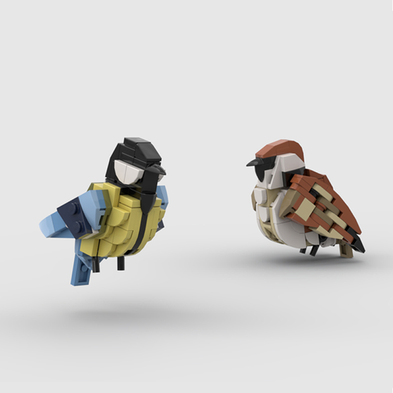 GOBRICKS MOC 132638 Birds 1 - House Sparrow and Great Tit - YWOBB