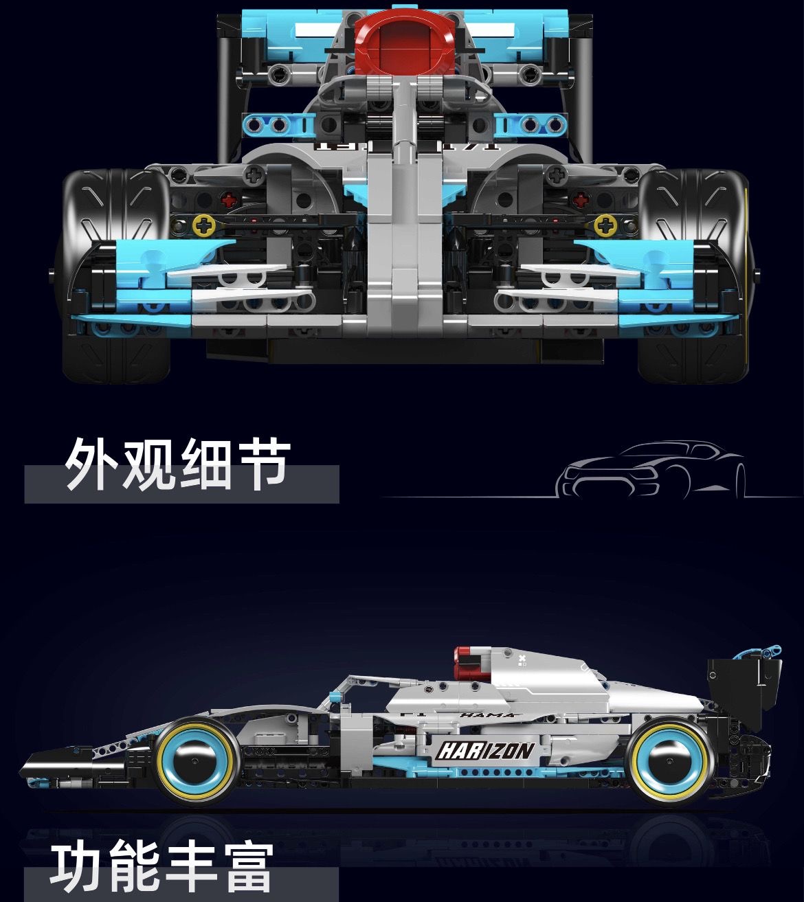 Mould King 13171 AMG Formula One Racing Car - YWOBB