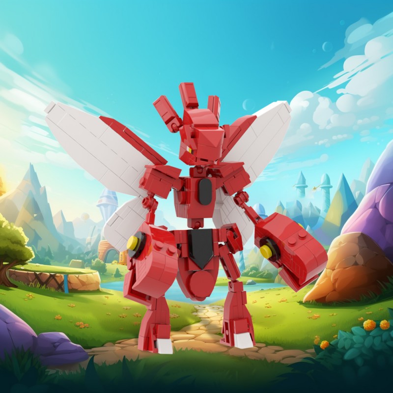GOBRICKS MOC A1650 Pokemon Scizor - YWOBB