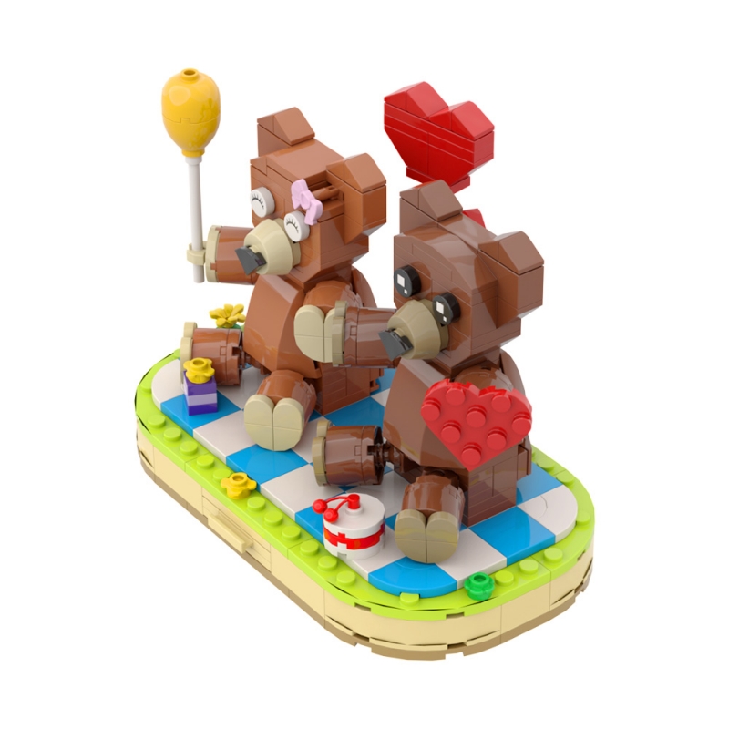 GOBRICKS MOC A0684 Couple Bears - YWOBB