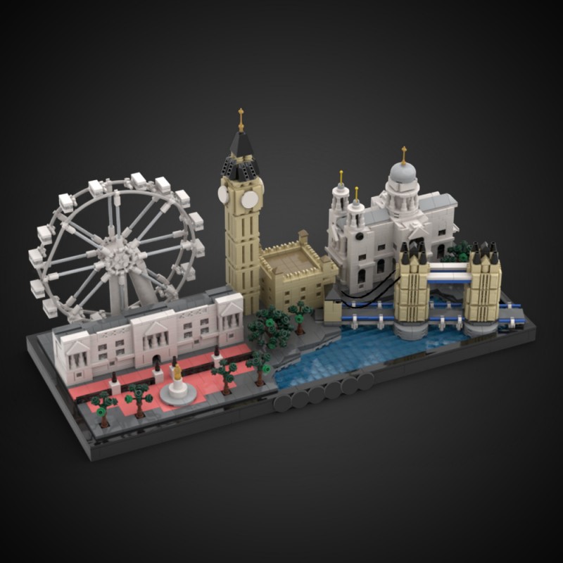GOBRICKS MOC 195540 London skyline - YWOBB