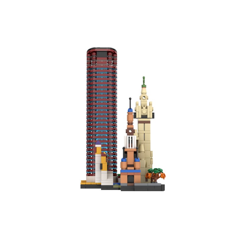 GOBRICKS MOC 192743 Seville Skyline Architecture Series - YWOBB