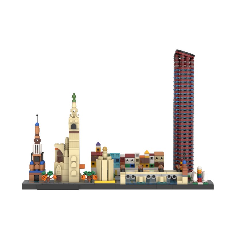 GOBRICKS MOC 192743 Seville Skyline Architecture Series - YWOBB
