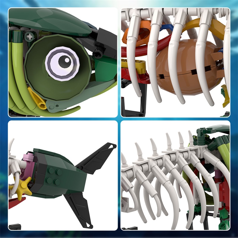 GOBRICKS MOC A1556 bone fish - YWOBB