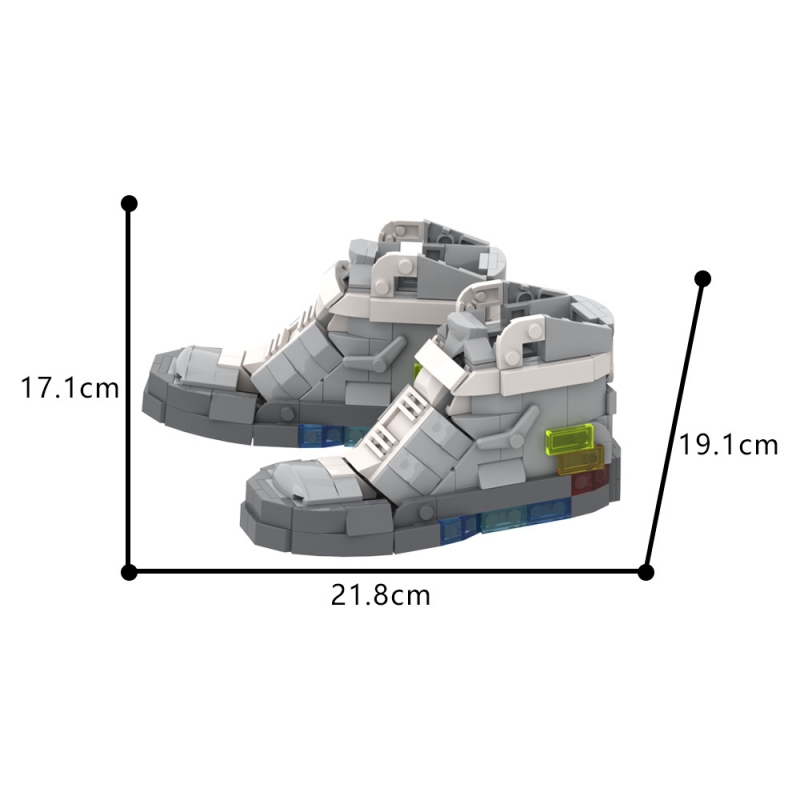 GOBRICKS MOC A1587Y01 Back to the future skateboard shoes - YWOBB