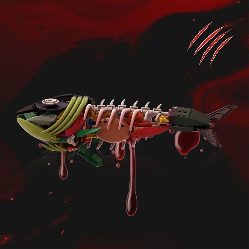 GOBRICKS MOC A1556 bone fish - YWOBB