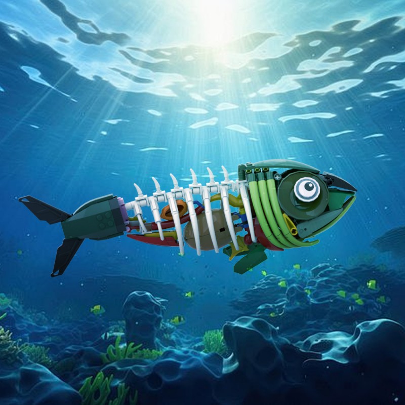 GOBRICKS MOC A1556 bone fish - YWOBB
