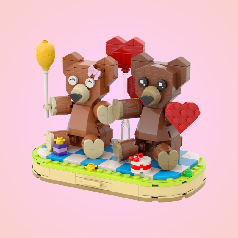 GOBRICKS MOC A0684 Couple Bears - YWOBB
