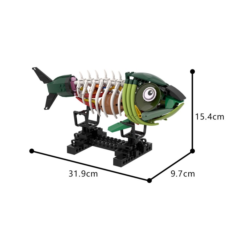 GOBRICKS MOC A1556 bone fish - YWOBB