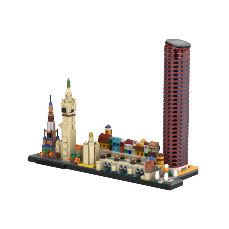 GOBRICKS MOC 192743 Seville Skyline Architecture Series - YWOBB