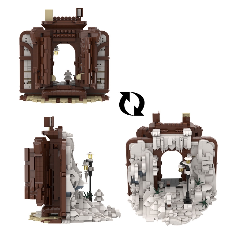 GOBRICKS MOC A1554 The Chronicles of Narnia Wardrobe - YWOBB