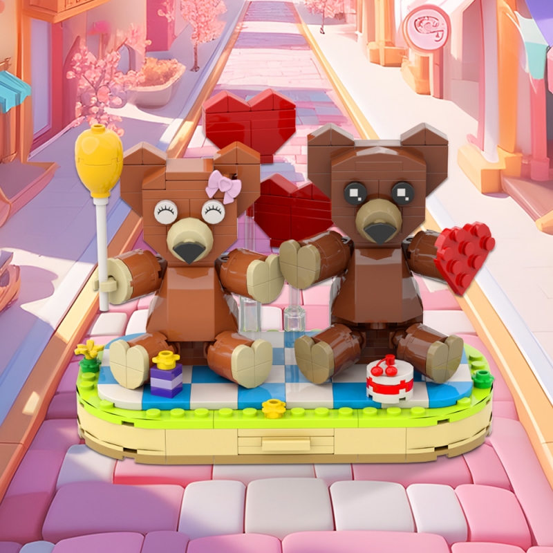 GOBRICKS MOC A0684 Couple Bears - YWOBB