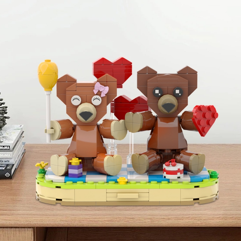 GOBRICKS MOC A0684 Couple Bears - YWOBB