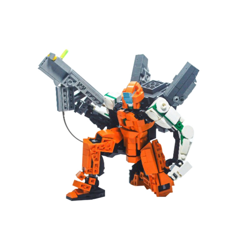GOBRICKS MOC 185820 Orange Sentinel Mech - YWOBB