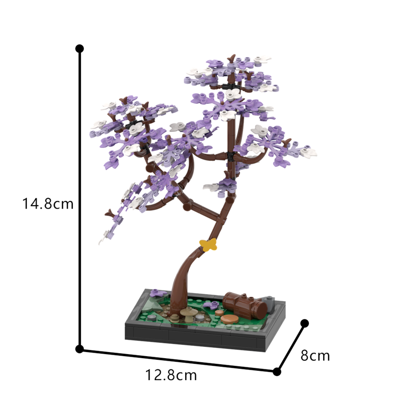 GOBRICKS MOC 185280 Blossomed Jacaranda Tree: Diorama - YWOBB