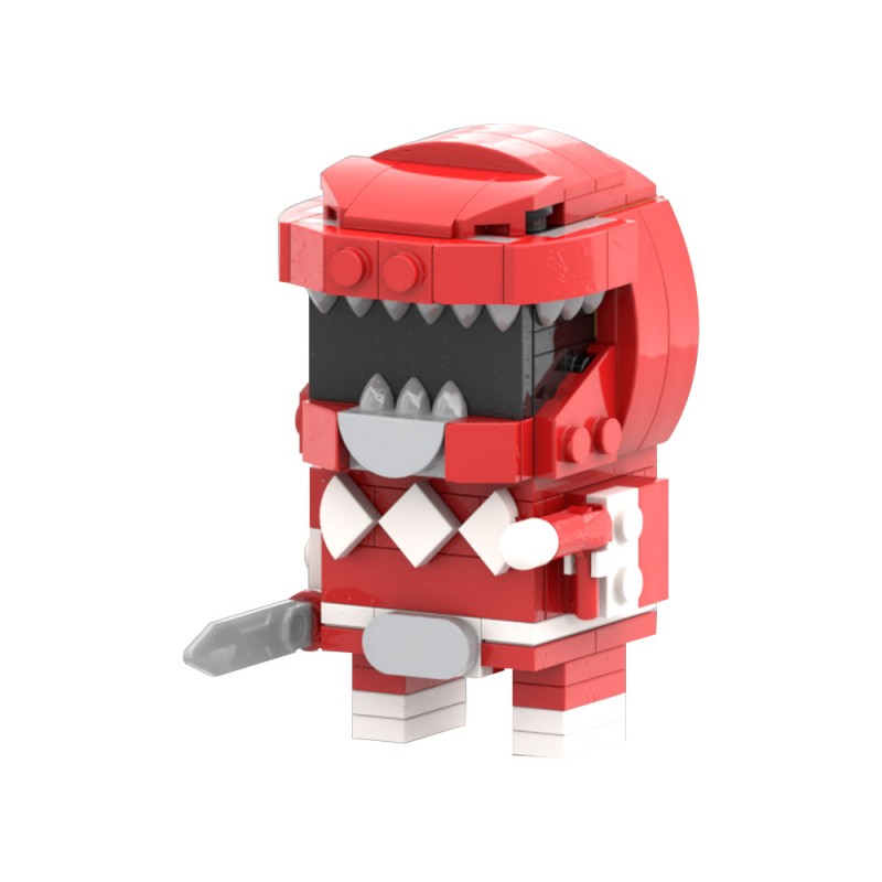 GOBRICKS MOC 195135 Red Mighty Morphin Power Ranger Brickheadz - YWOBB