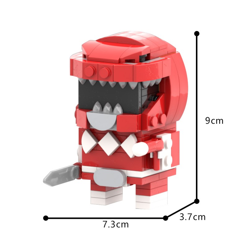 GOBRICKS MOC 195135 Red Mighty Morphin Power Ranger Brickheadz - YWOBB