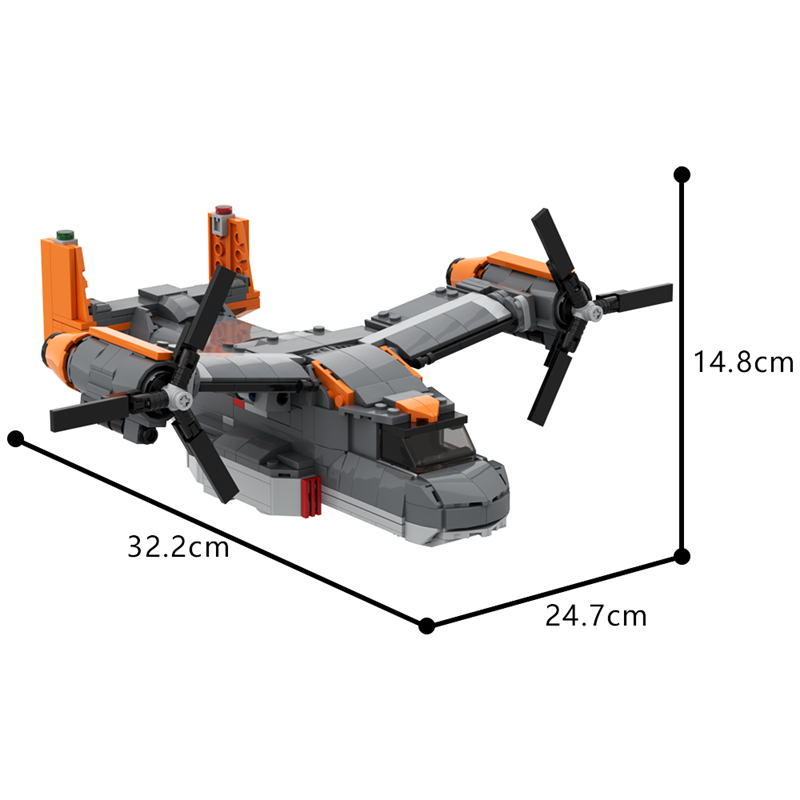 GOBRICKS MOC 187678 Osprey Aircraft - YWOBB