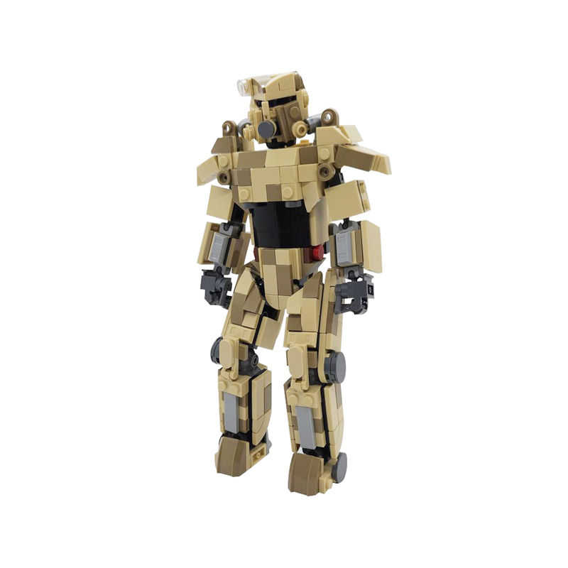 GOBRICKS MOC 183742 Fallout: Desert Camo T-45 Power Armor - YWOBB