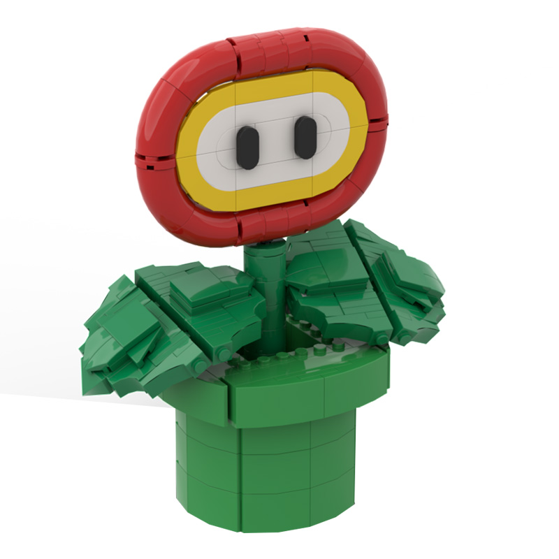GOBRICKS MOC A1481 Fire Flower - Flower Pot - YWOBB