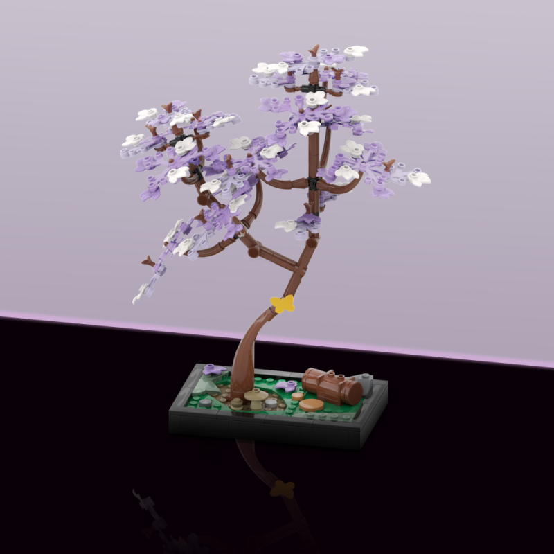 GOBRICKS MOC 185280 Blossomed Jacaranda Tree: Diorama - YWOBB