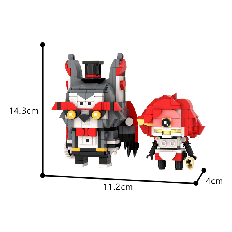 GOBRICKS MOC 185209 Husk & Niffty Brickheadz - Hazbin Hotel - YWOBB