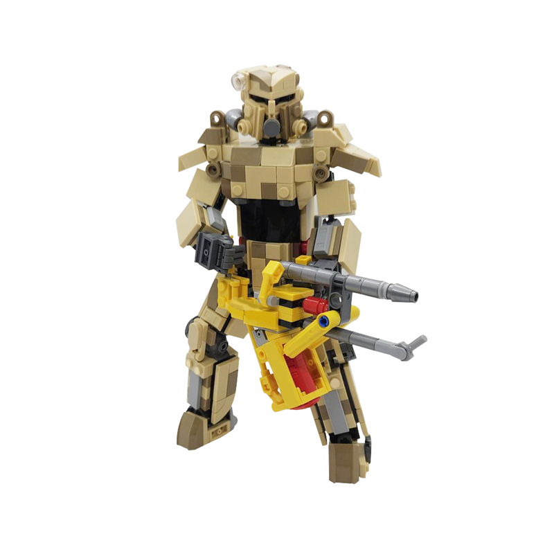 GOBRICKS MOC 183742 Fallout: Desert Camo T-45 Power Armor - YWOBB