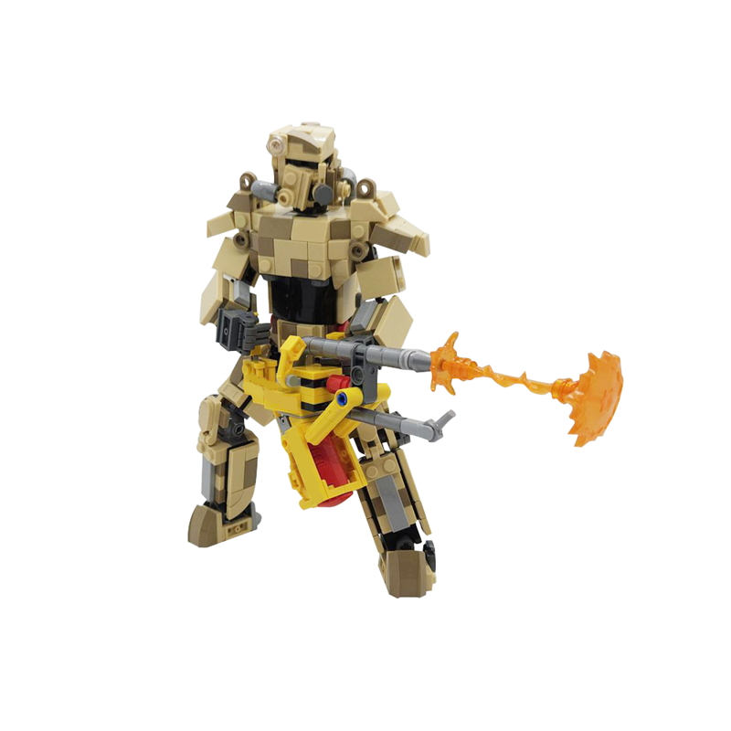 GOBRICKS MOC 183742 Fallout: Desert Camo T-45 Power Armor - YWOBB