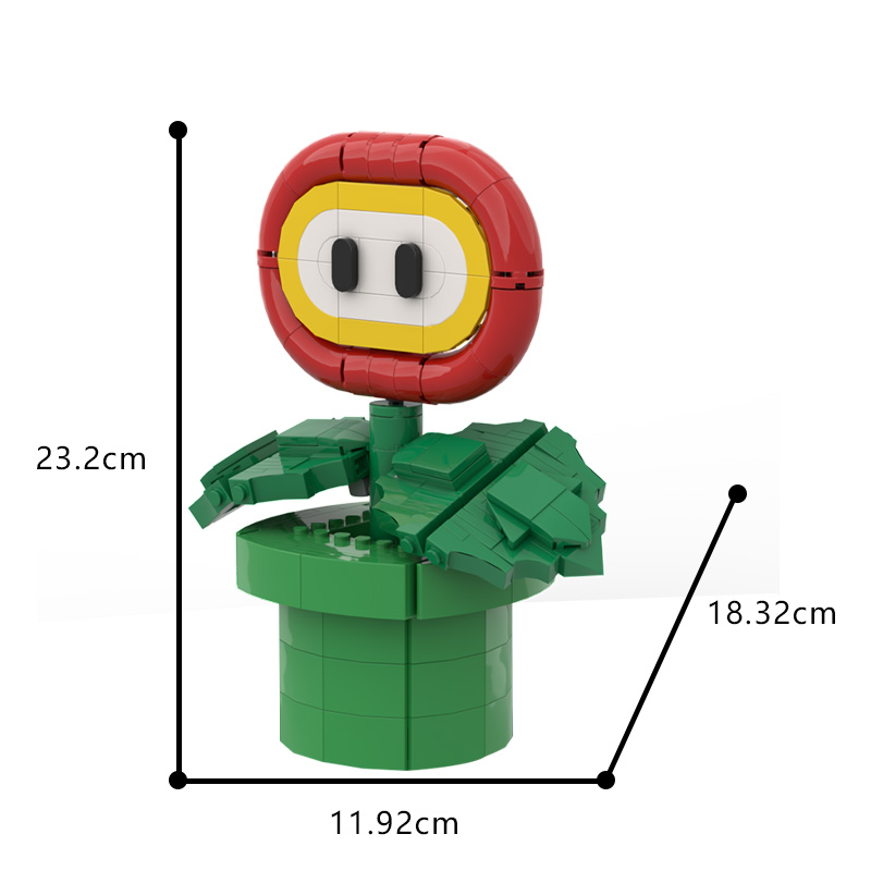 GOBRICKS MOC A1481 Fire Flower - Flower Pot - YWOBB