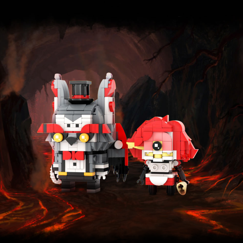 GOBRICKS MOC 185209 Husk & Niffty Brickheadz - Hazbin Hotel - YWOBB