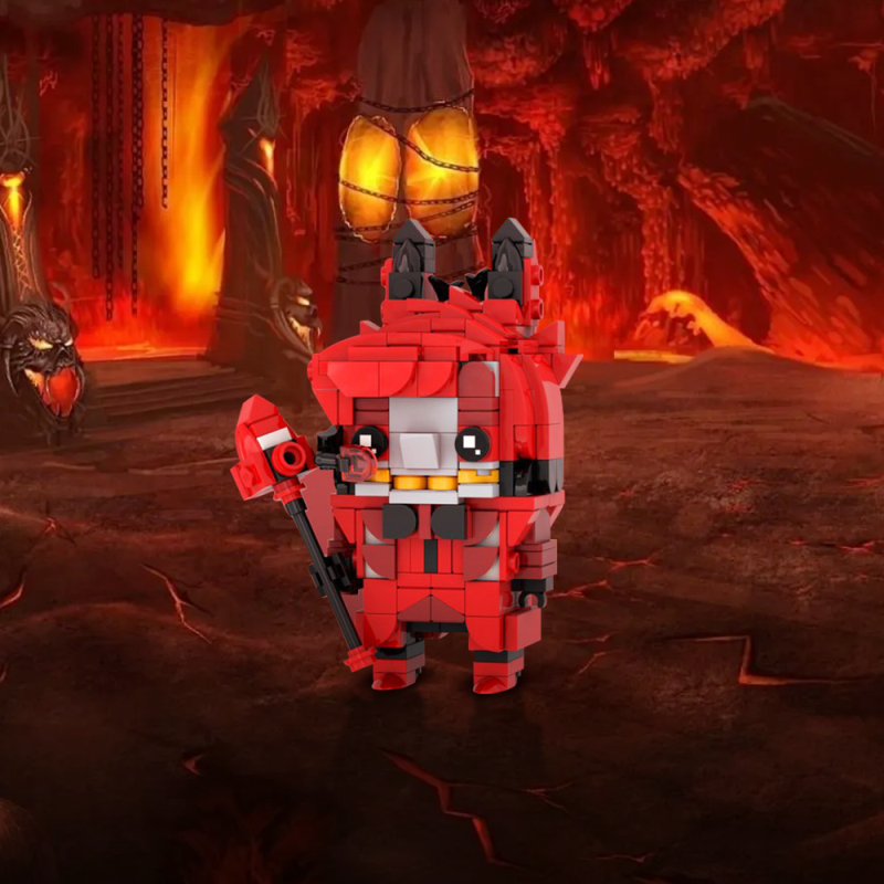 GOBRICKS MOC 185208 Alastor Brickheadz - Hazbin Hotel - YWOBB