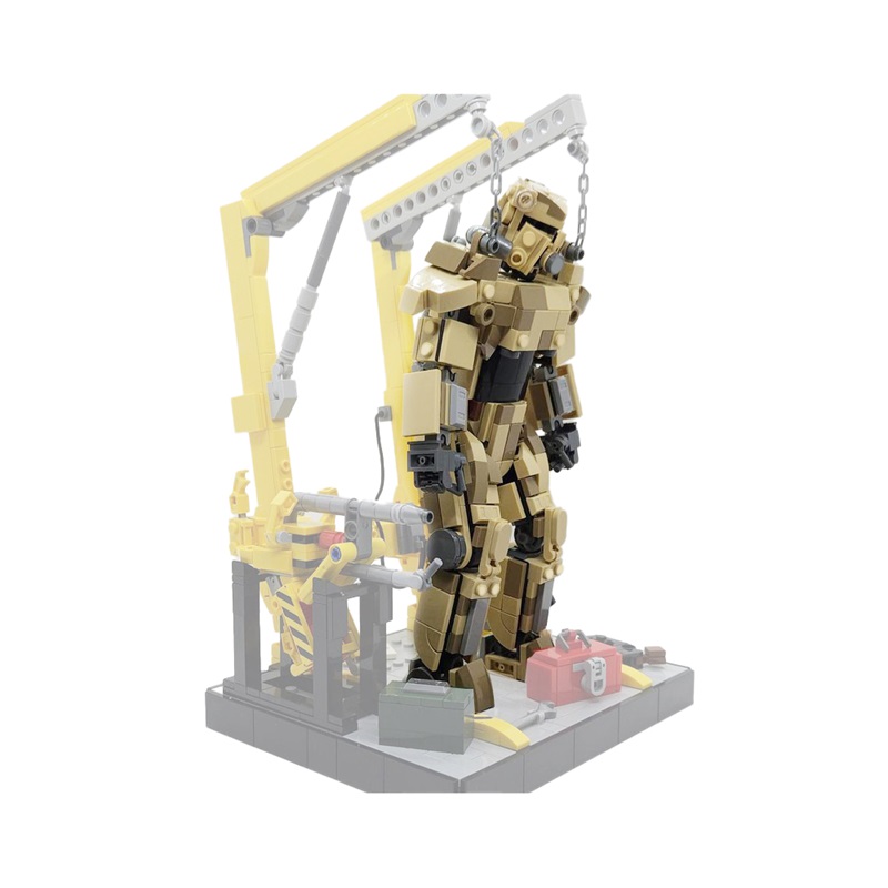 GOBRICKS MOC 183742 Fallout: Desert Camo T-45 Power Armor - YWOBB