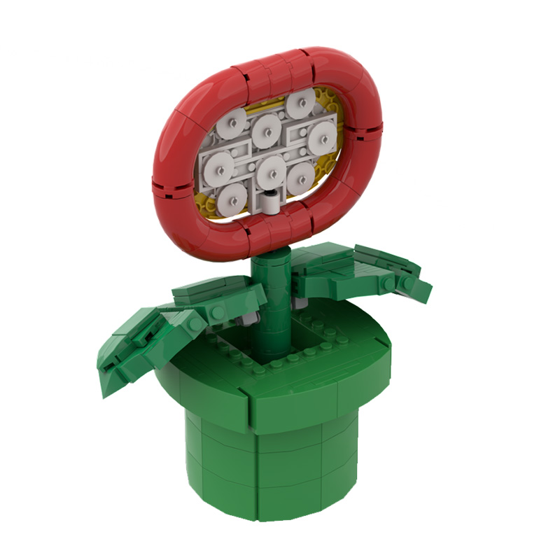 GOBRICKS MOC A1481 Fire Flower - Flower Pot - YWOBB