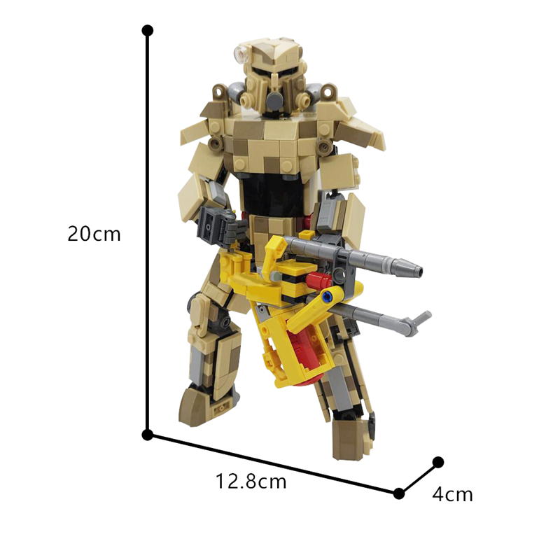 GOBRICKS MOC 183742 Fallout: Desert Camo T-45 Power Armor - YWOBB