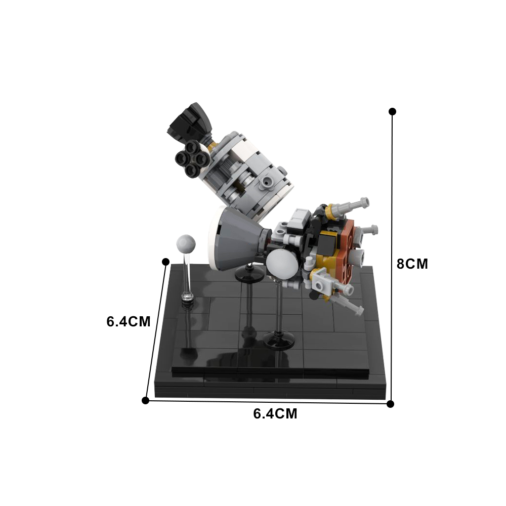 GOBRICKS MOC 73463 Apollo 13 Diorama – CSM 'Odyssey' & LM 'Aquarius' - YWOBB