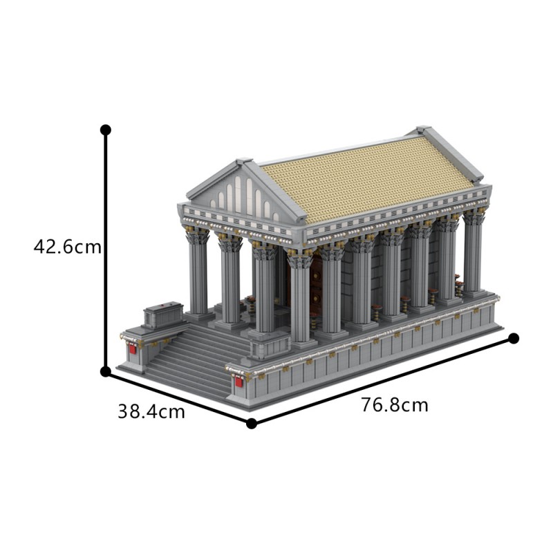 GOBRICKS MOC A1652 Ancient roman temple - YWOBB