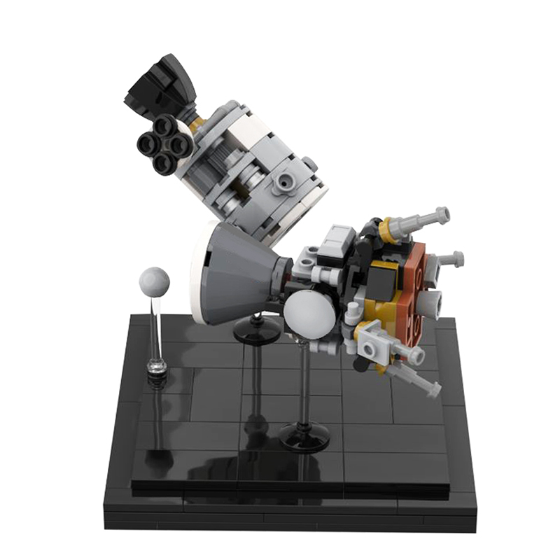 GOBRICKS MOC 73463 Apollo 13 Diorama – CSM 'Odyssey' & LM 'Aquarius' - YWOBB