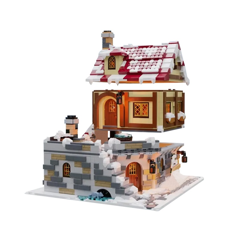 GOBRICKS MOC 187924 The Tavern Under the Snow - YWOBB