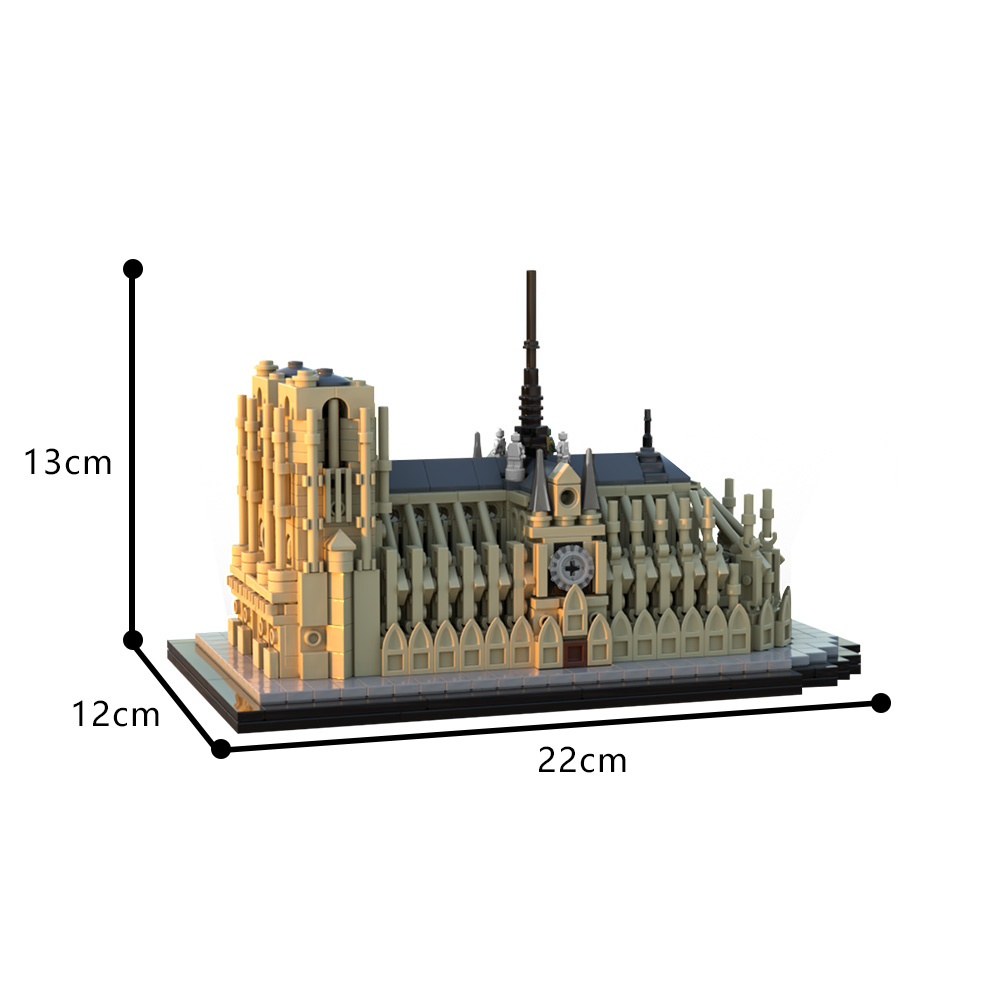 GOBRICKS MOC 192777 Notre-Dame de Paris 1:800 - YWOBB