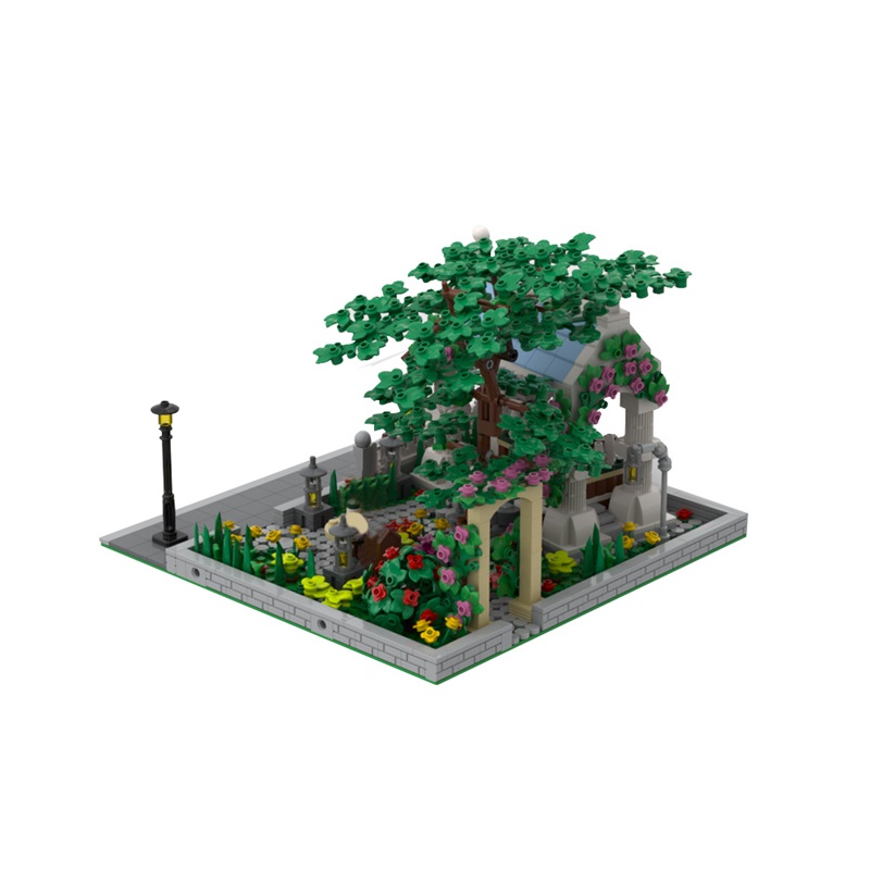 GOBRICKS MOC 187755 Modular Garden with Coffee Shop - YWOBB