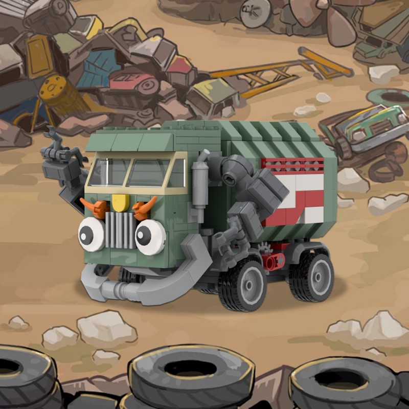 GOBRICKS MOC A1637 Trash Truck - YWOBB