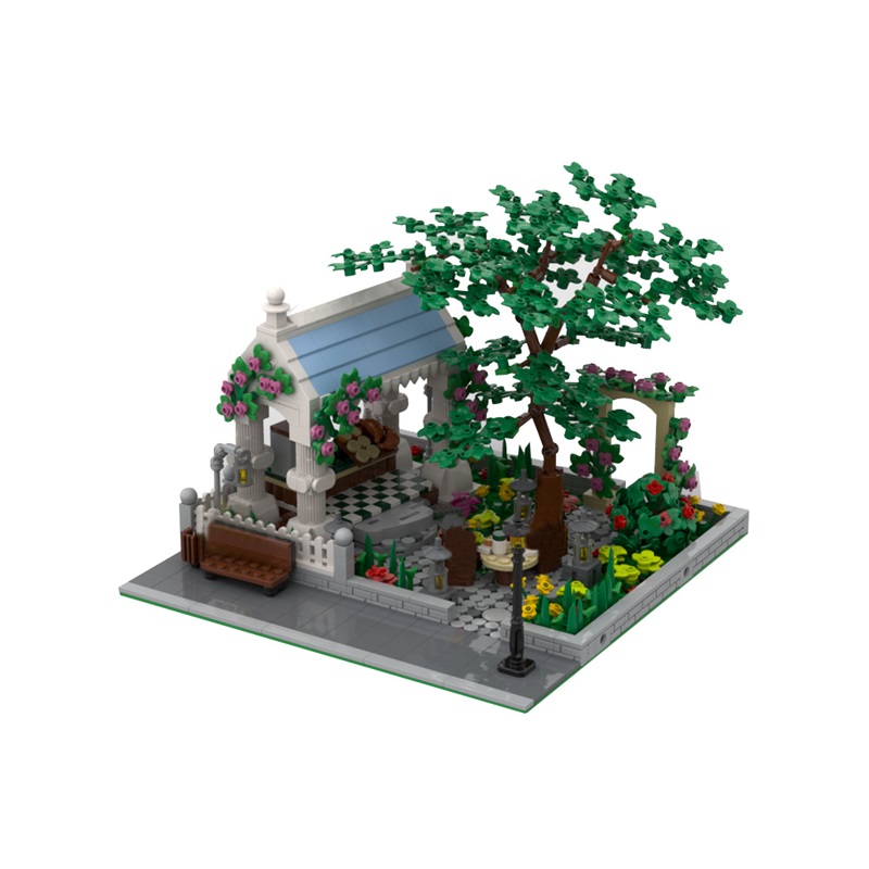 GOBRICKS MOC 187755 Modular Garden with Coffee Shop - YWOBB
