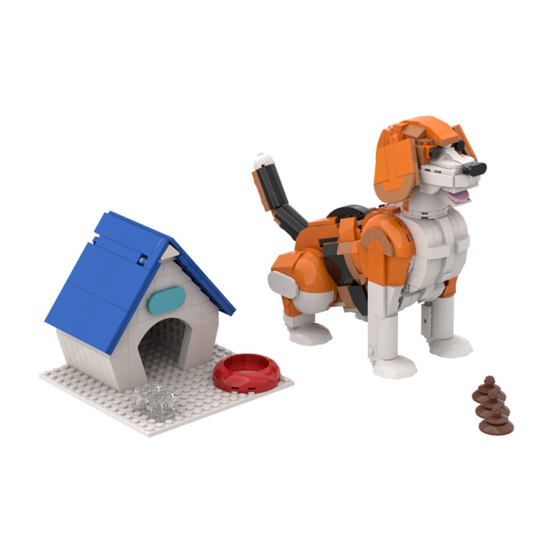 GOBRICKS MOC A1636 Dog pooping - YWOBB